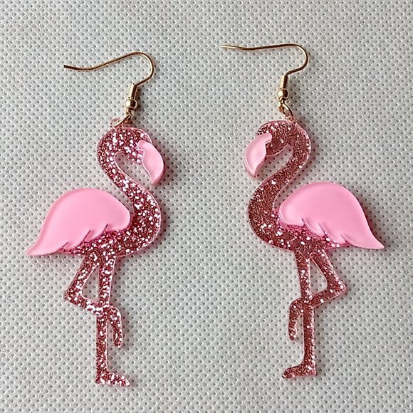 Pink Flamingo Earrings - Picture 1 of 6